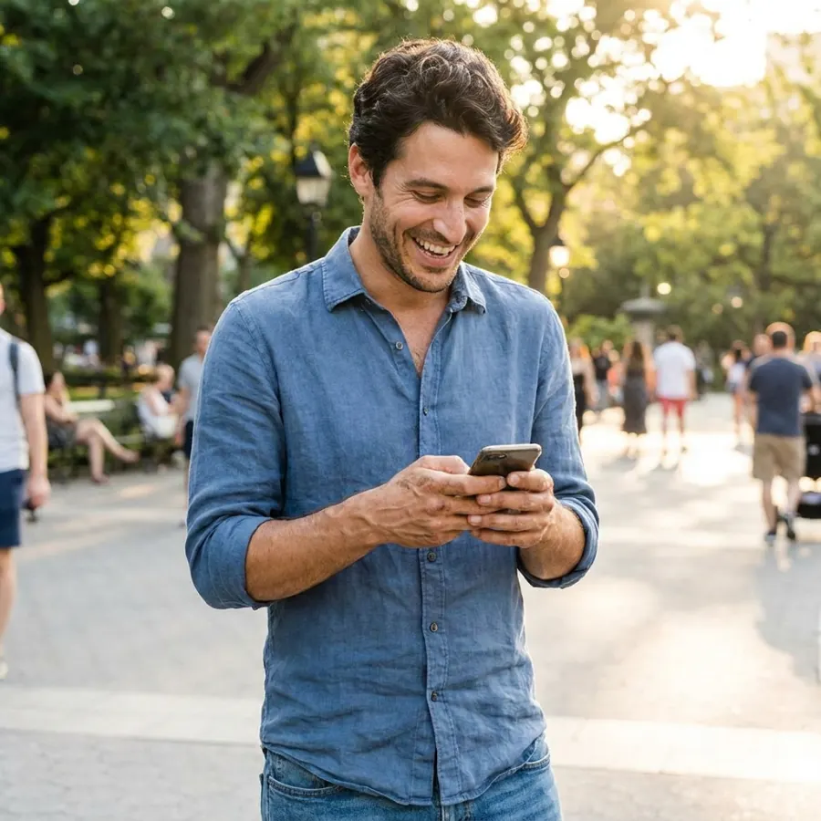 Persona feliz después de aprender a hablar inglés con confianza